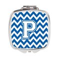 Carolines Treasures Letter P Chevron Blue and White Compact Mirror, 3 x 0.3 x 2.75 in. CJ1045-PSCM